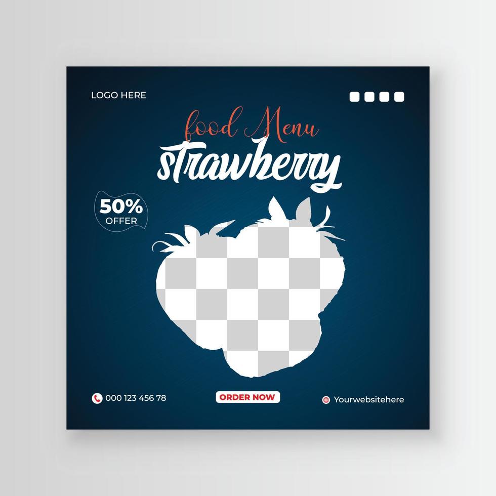 especial e saudável straberry frutas social meios de comunicação postar modelo com uma minimalista e simples estilo Projeto para seu o negócio vetor