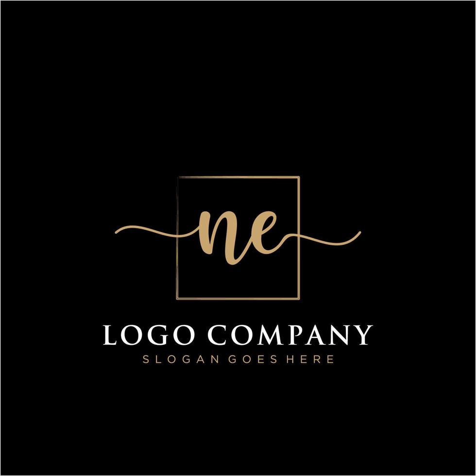 inicial ne feminino logotipo coleções modelo. caligrafia logotipo do inicial assinatura, casamento, moda, joalheria, butique, floral e botânico com criativo modelo para qualquer companhia ou negócios. vetor