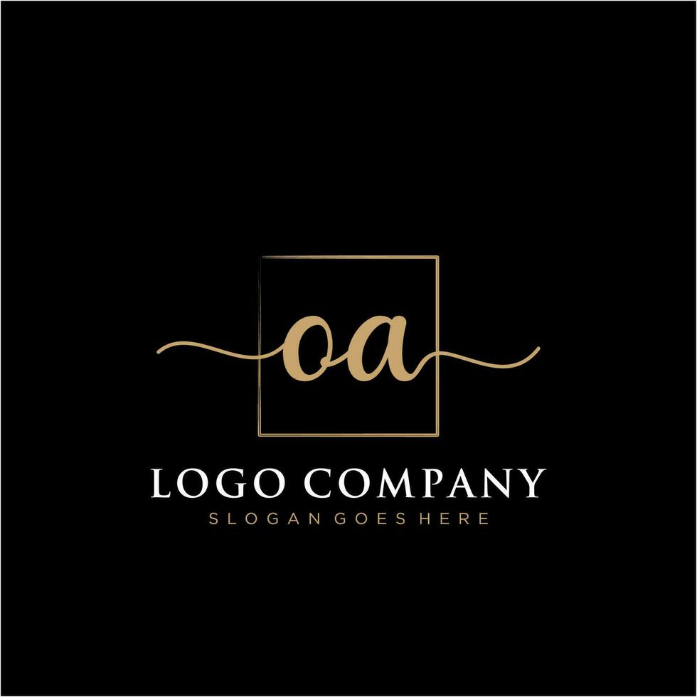 inicial oa feminino logotipo coleções modelo. caligrafia logotipo do inicial assinatura, casamento, moda, joalheria, butique, floral e botânico com criativo modelo para qualquer companhia ou negócios. vetor