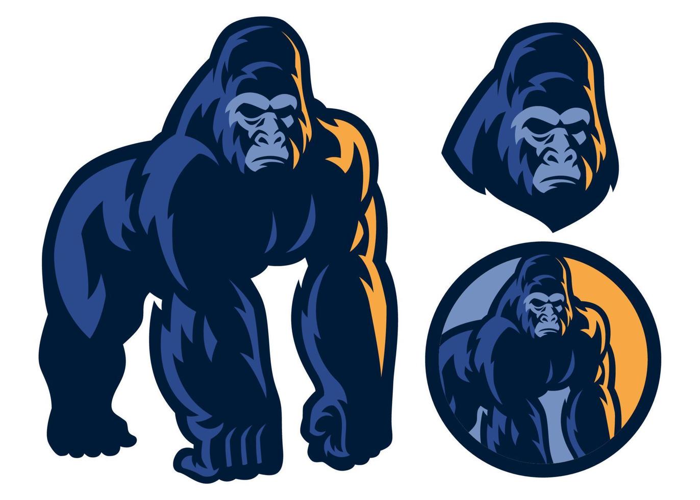 grande músculo corpo do gorila mascote vetor