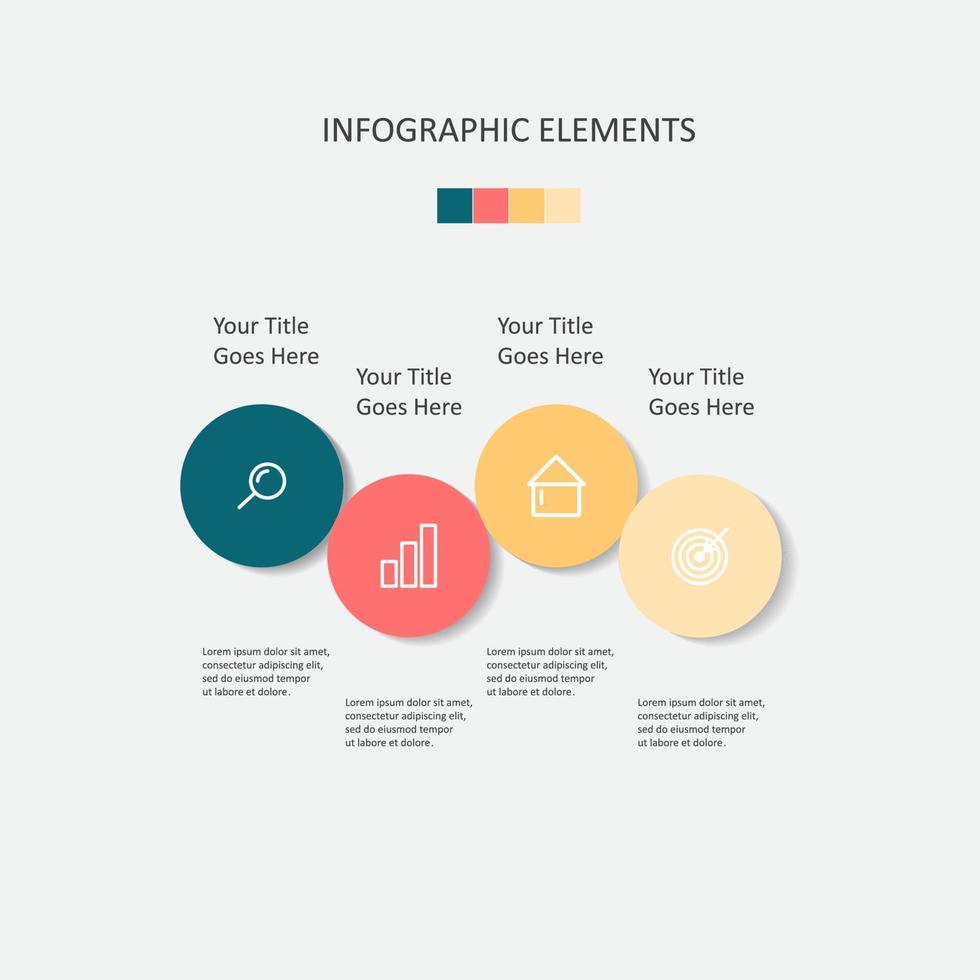 vetor de opções de infográfico de quatro etapas da linha do tempo