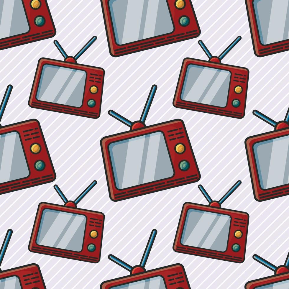 ilustração de padrão sem emenda de televisão analógica vetor