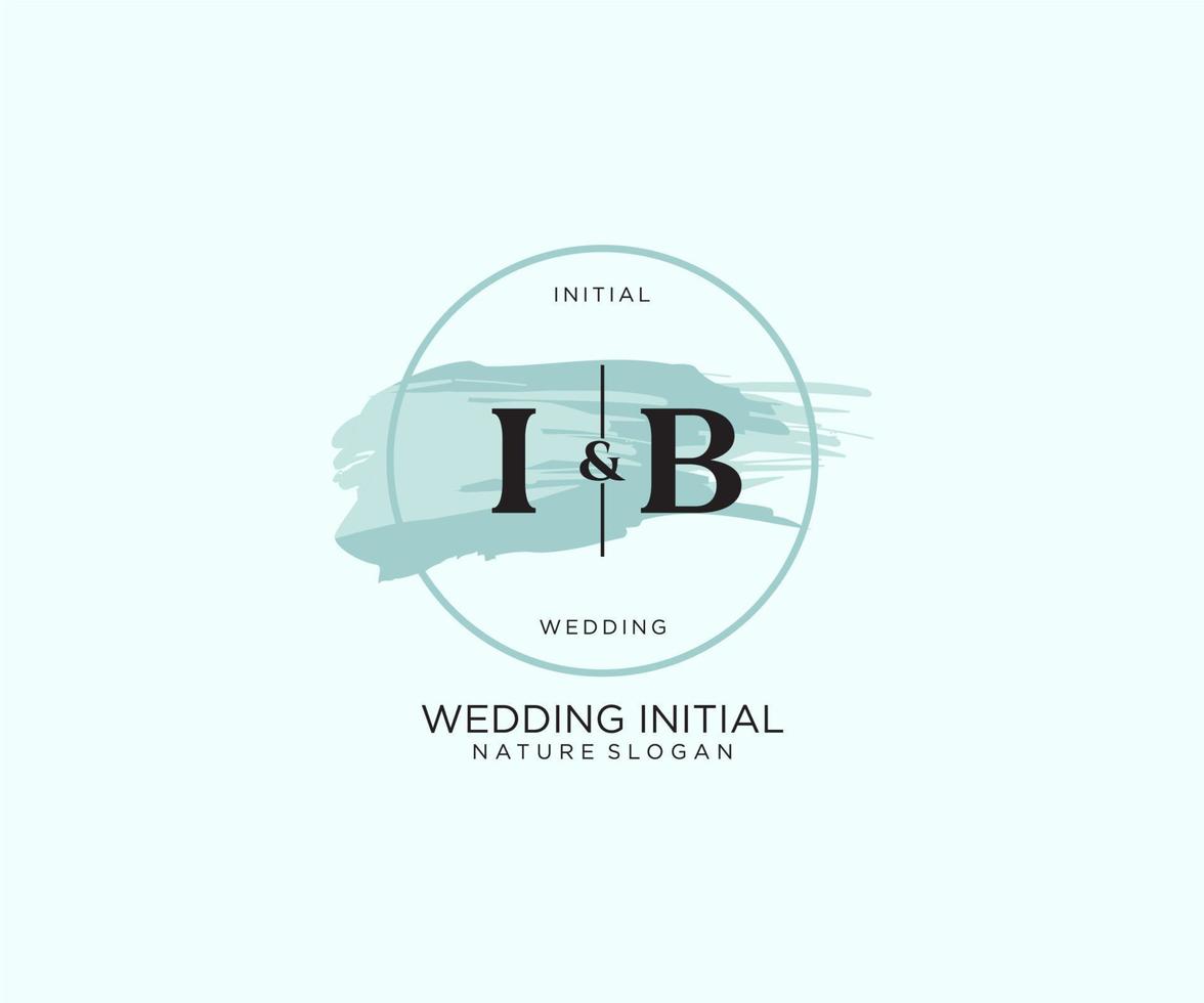 inicial ib carta beleza vetor inicial logotipo, caligrafia logotipo do inicial assinatura, casamento, moda, joalheria, butique, floral e botânico com criativo modelo para qualquer companhia ou negócios.