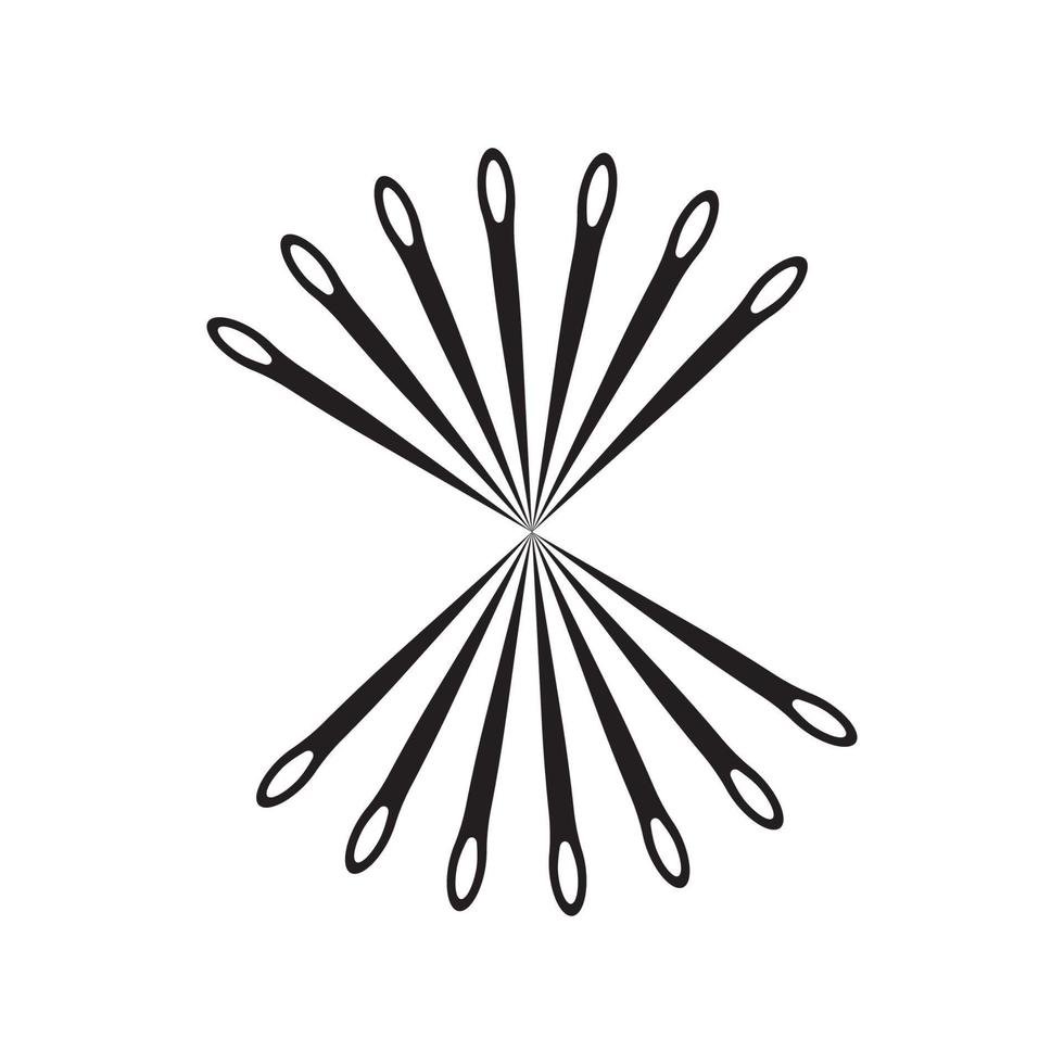 de costura agulha logotipo ícone, ilustração Projeto modelo vetor