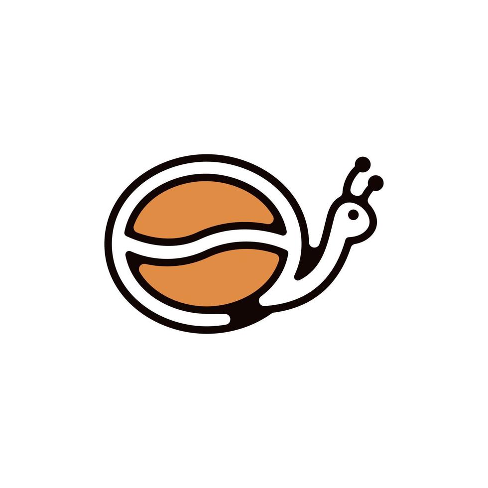 Caracol feijão café linha criativo logotipo vetor