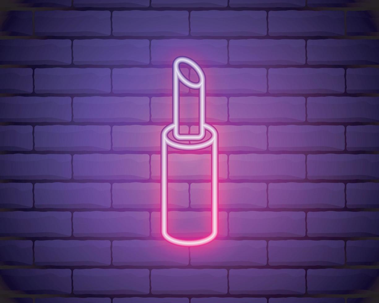 ícone de linha de batom neon vetor