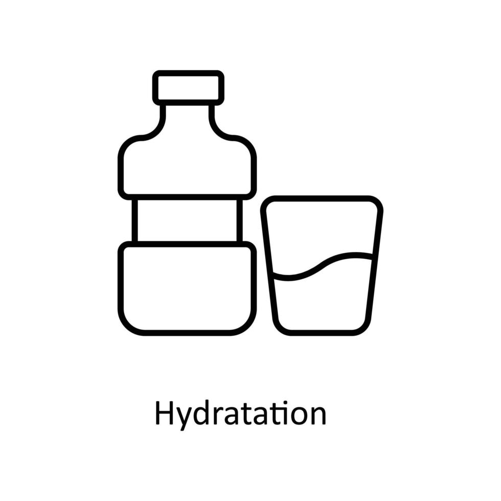 hidratação vetor esboço ícones. simples estoque ilustração estoque