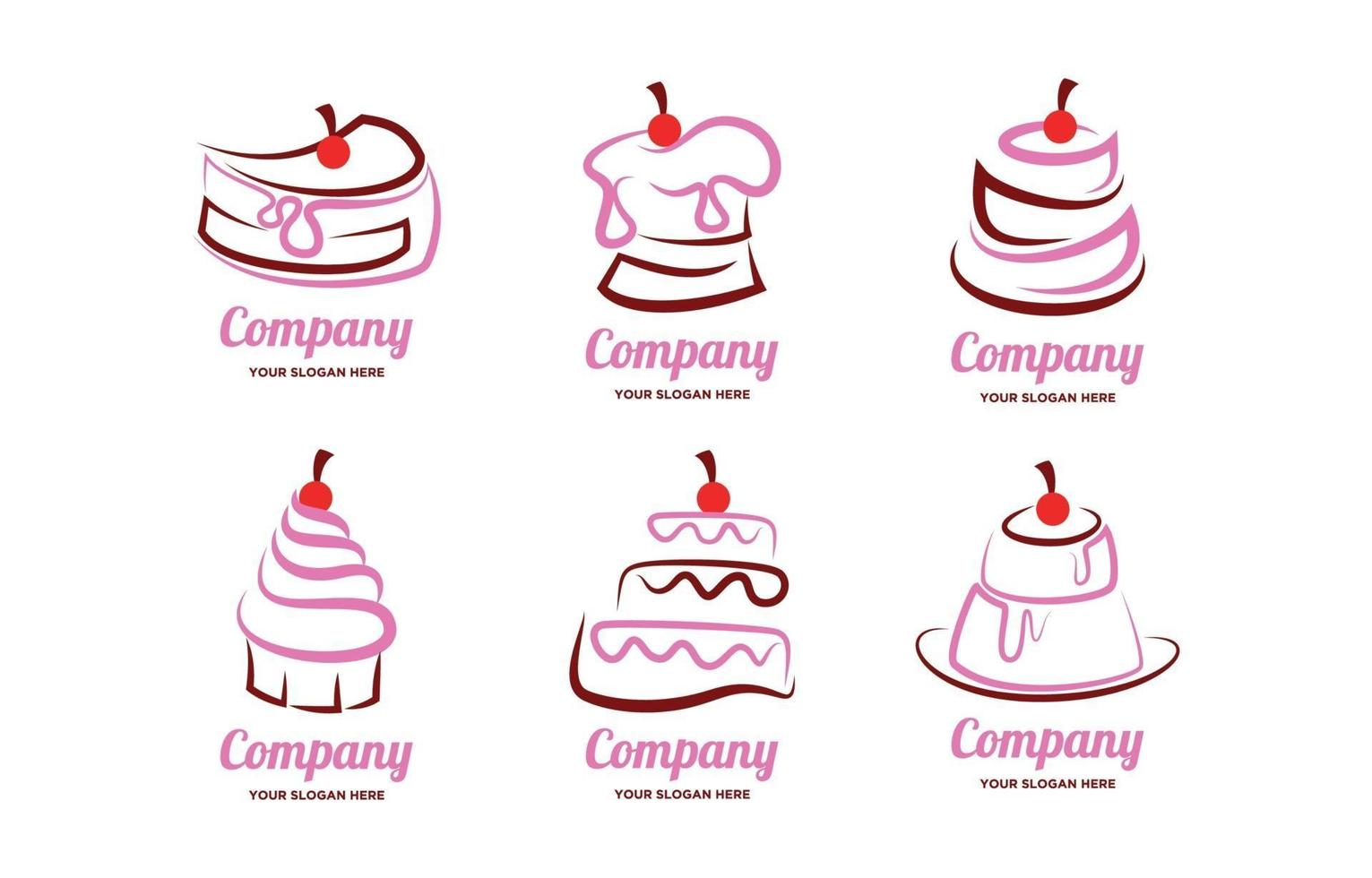 conceito de logotipo de bolo fofo vetor