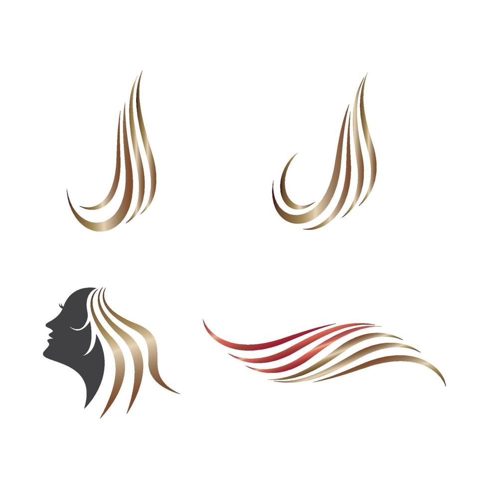 logotipo de cabelo e ícone de vetor de símbolo