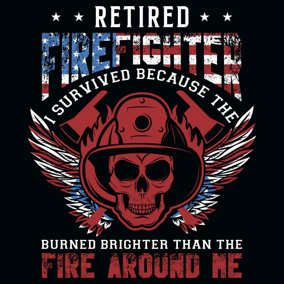 bombeiro gráficos camiseta Projeto vetor