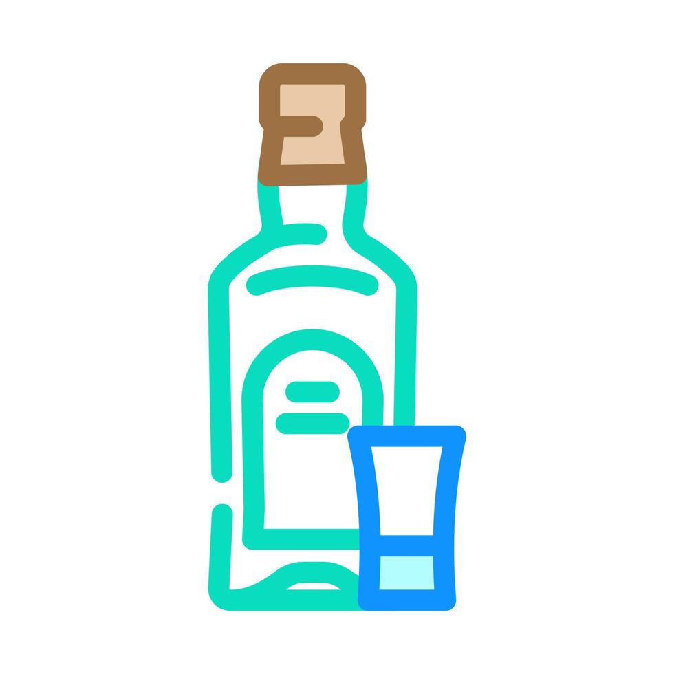 absinto vidro garrafa cor ícone vetor ilustração
