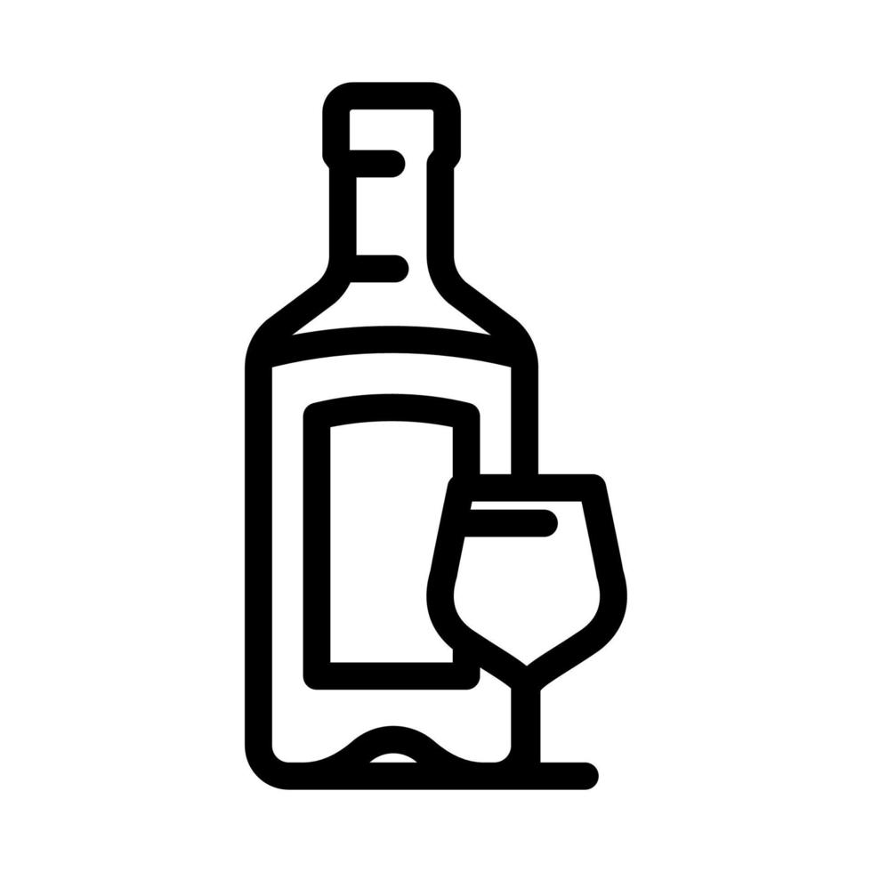 Gin beber garrafa linha ícone vetor ilustração