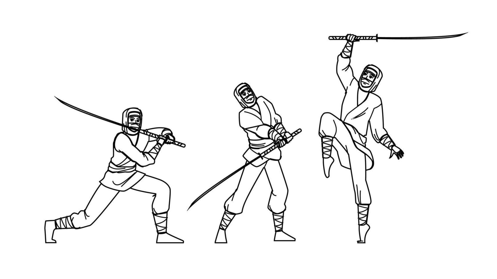 ninja espada vetor