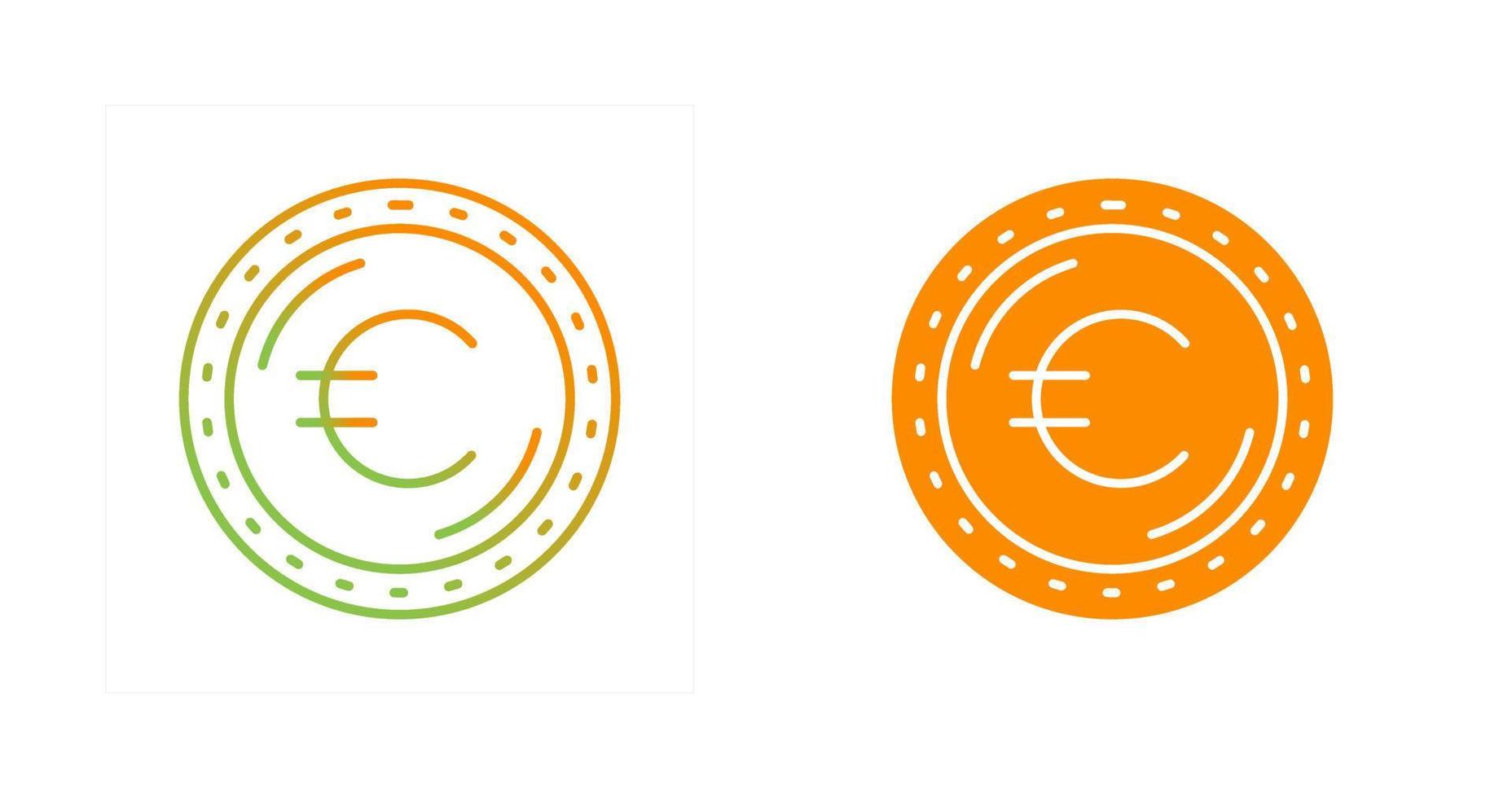 ícone de vetor de moeda euro