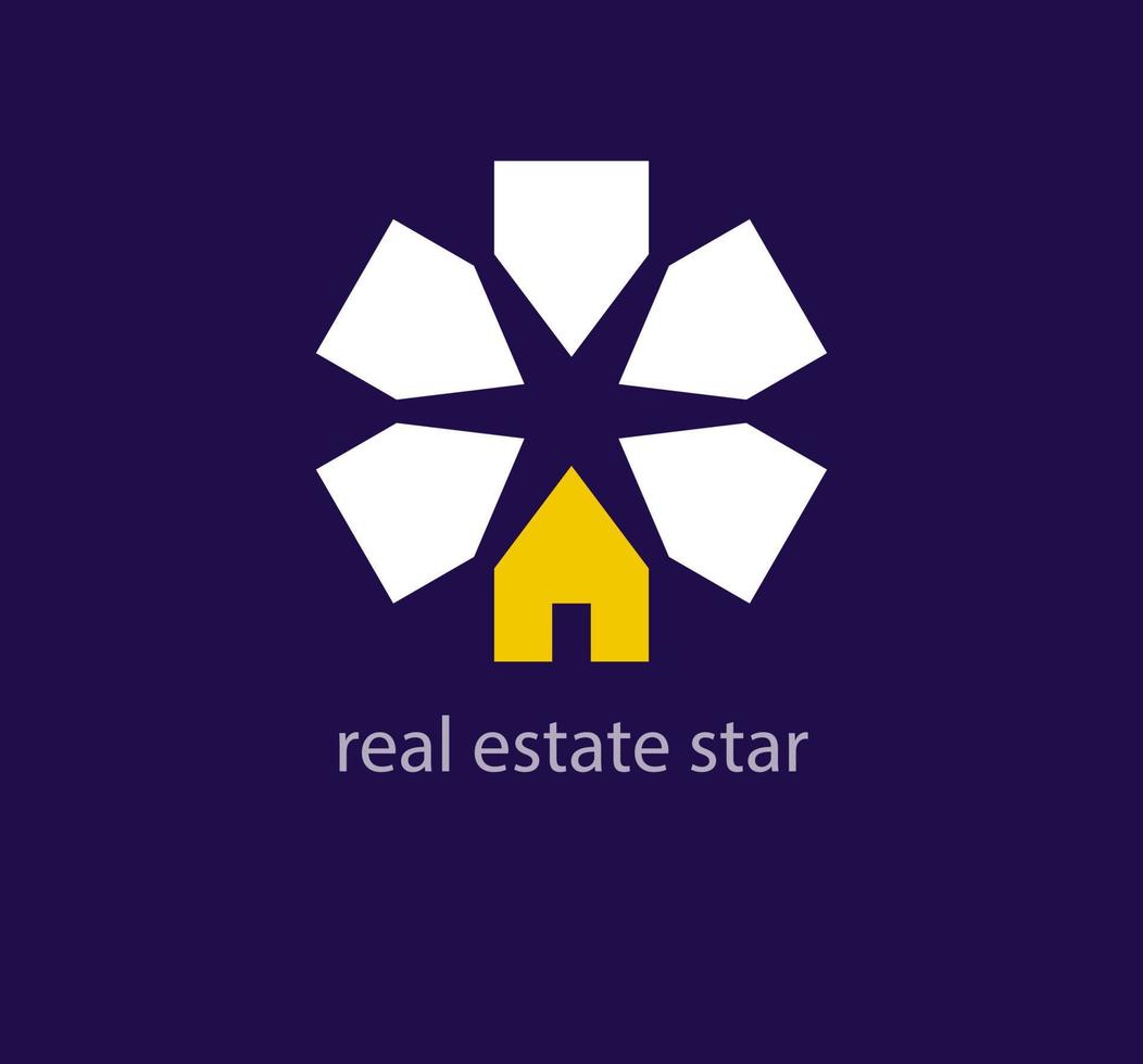 real Estado Estrela logotipo. único Projeto. real Estado rede e Centro logotipo modelo. vetor. vetor