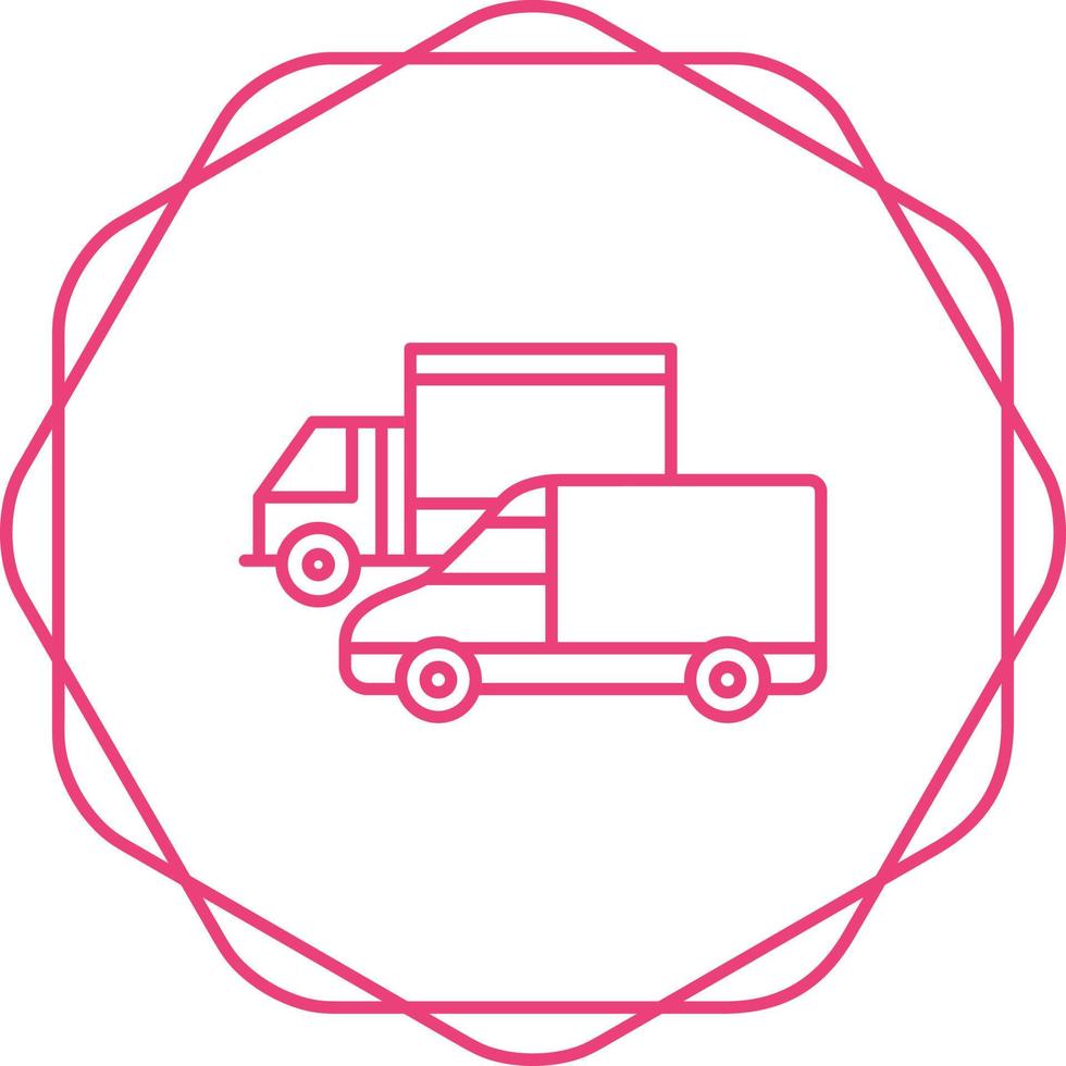 ícone de vetor de caminhões estacionados