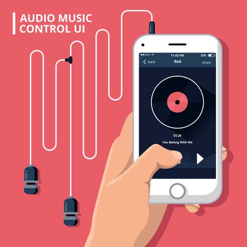 Controle de Música de Áudio Ui vetor