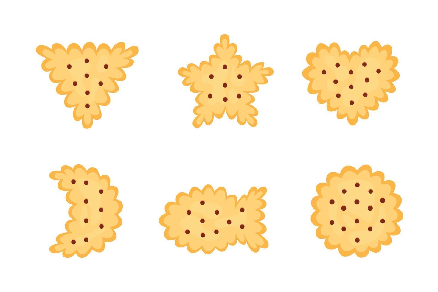 conjunto do biscoito salgadinhos do diferente formas vetor desenho animado