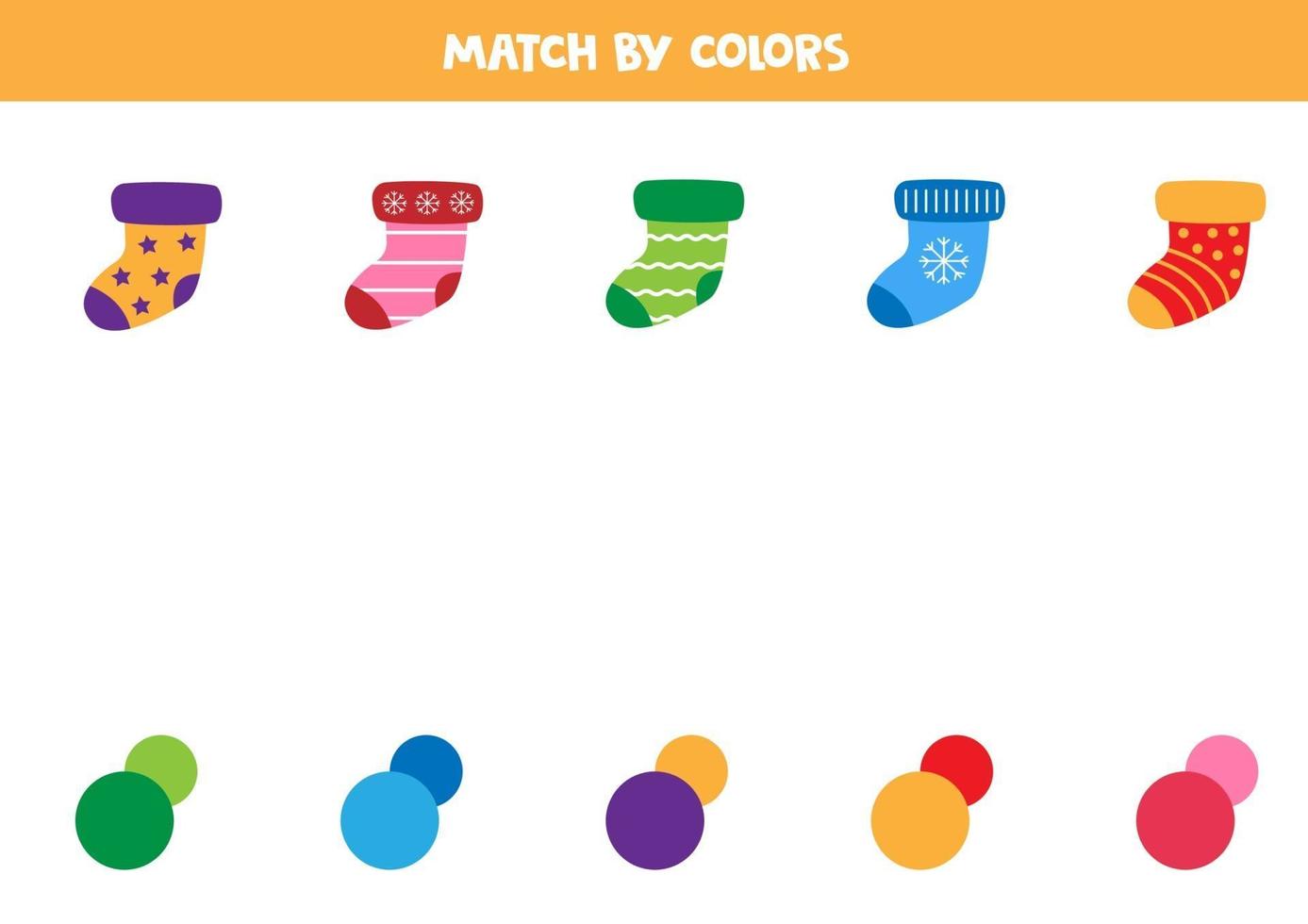 combinar meias e cores. jogo educativo para crianças. vetor