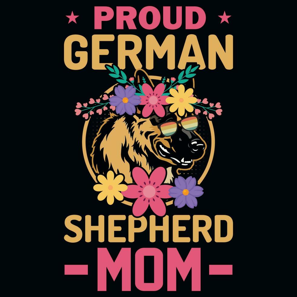 orgulhoso alemão pastor mãe gráficos camiseta Projeto vetor