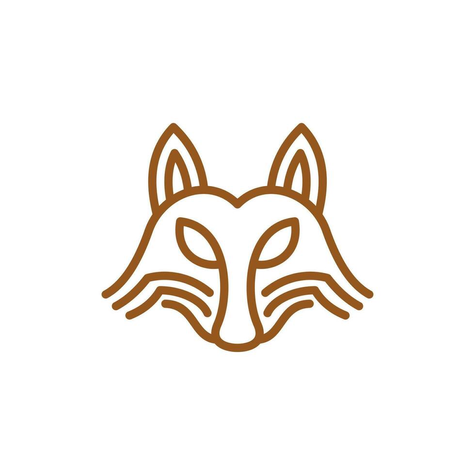 animal Lobo cabeça linha arte único simples logotipo vetor