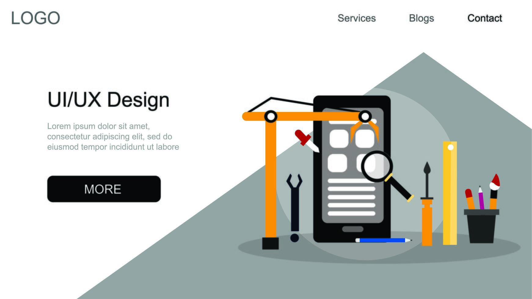 ui ux design landing page vetor