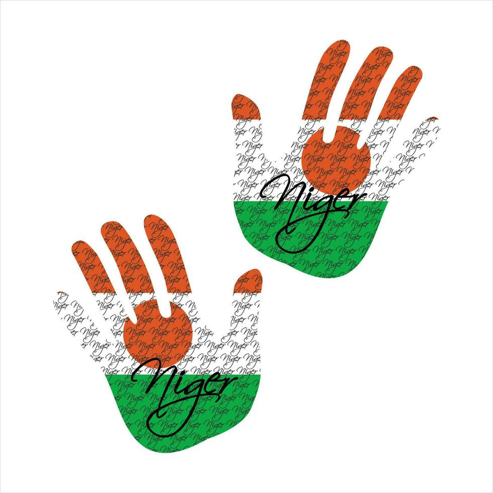 Níger bandeira mão vetor