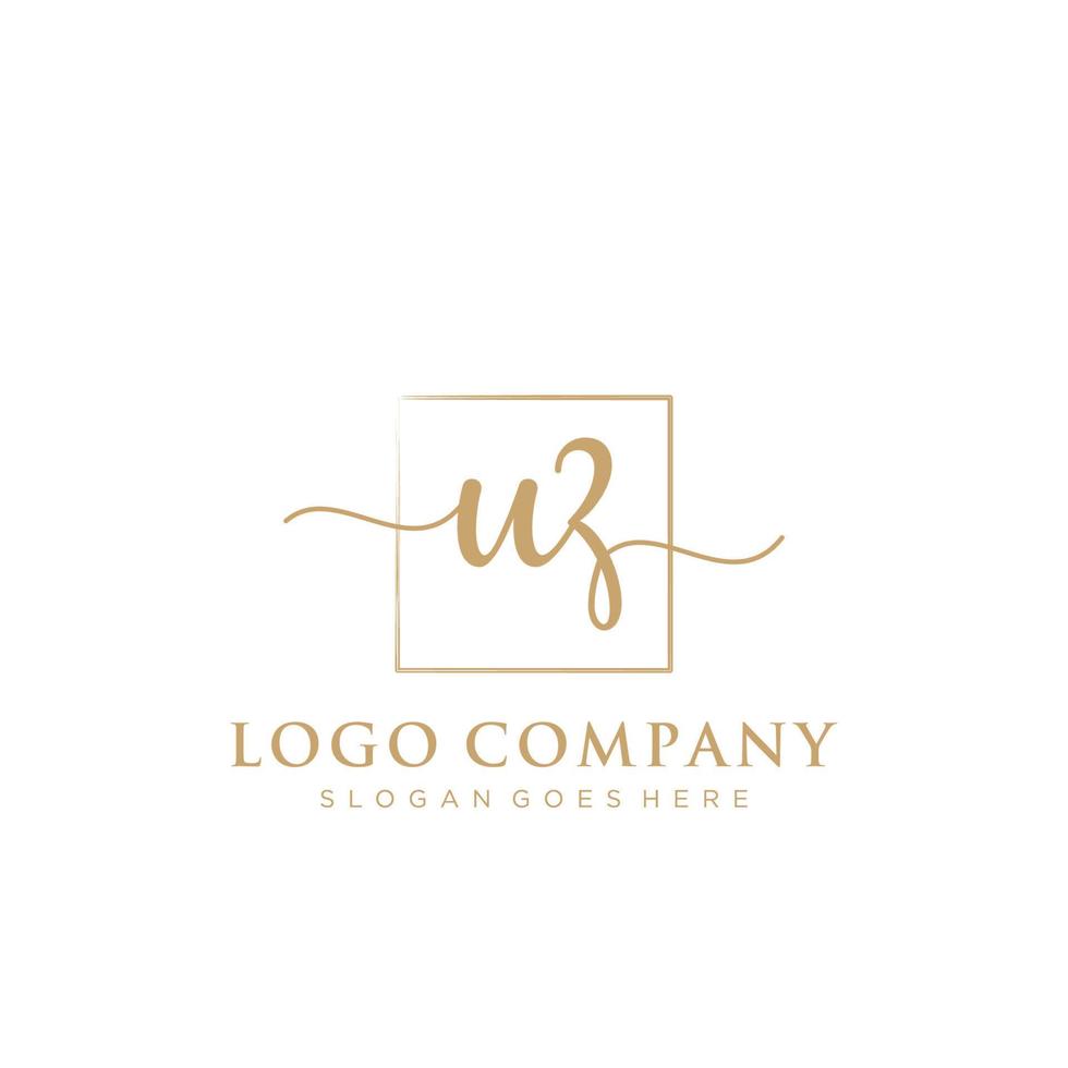 inicial uz feminino logotipo coleções modelo. caligrafia logotipo do inicial assinatura, casamento, moda, joalheria, butique, floral e botânico com criativo modelo para qualquer companhia ou negócios. vetor