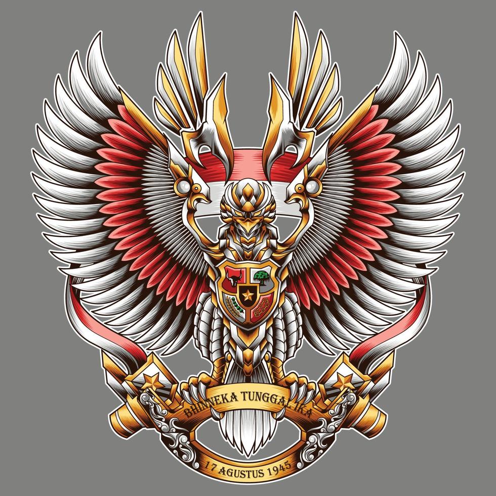 mecha garuda Indonésia ilustração vetor