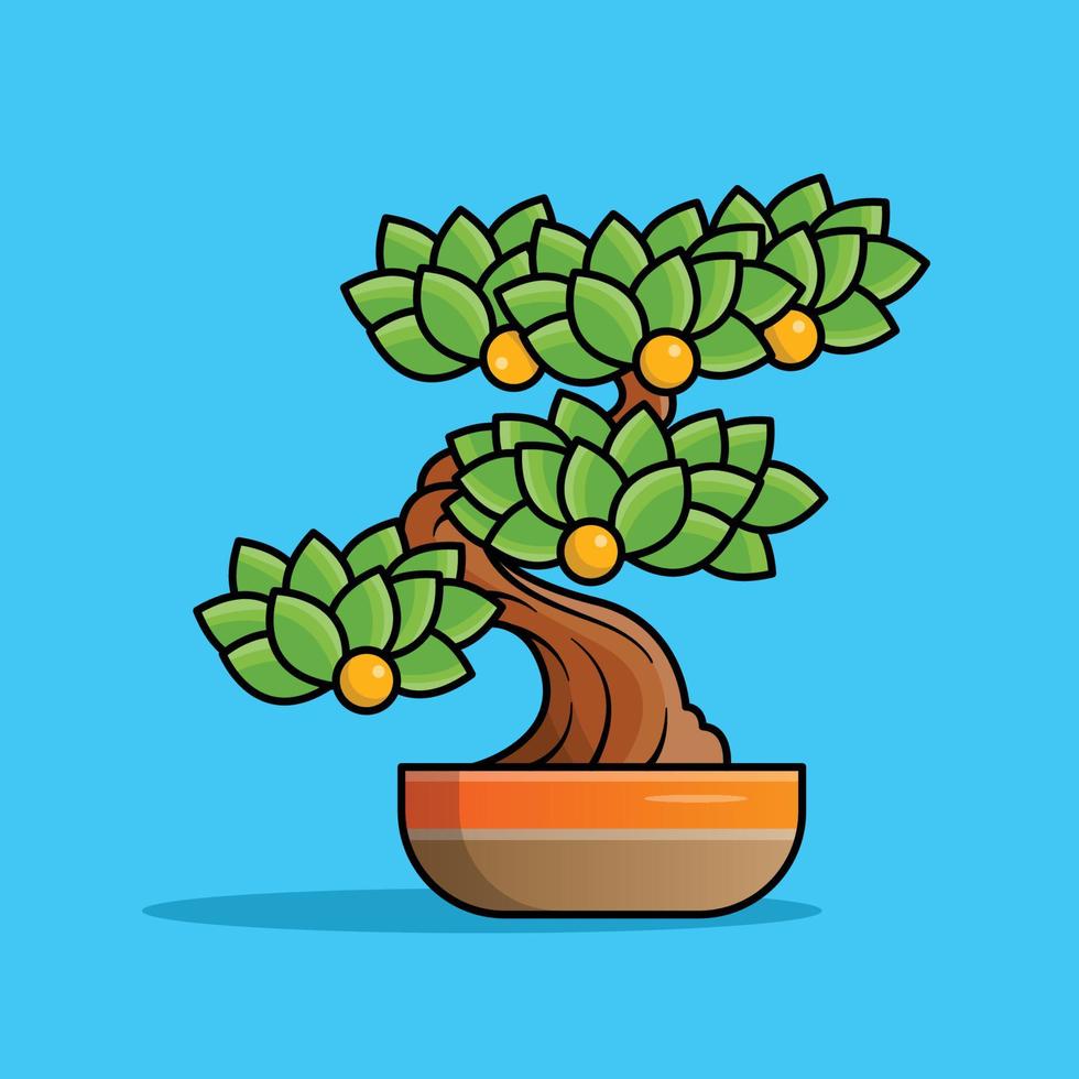 a ilustração do bonsai árvore vetor