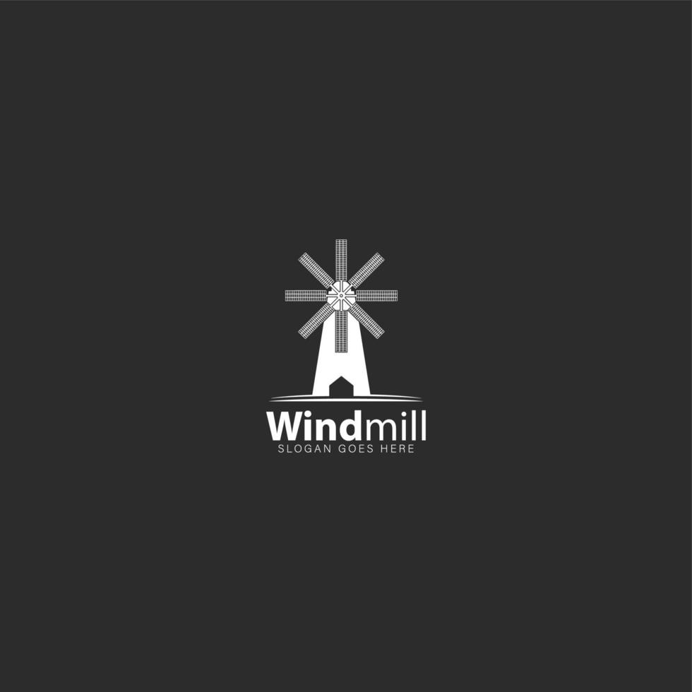 moinho de vento Fazenda logotipo simples Projeto moderno vetor