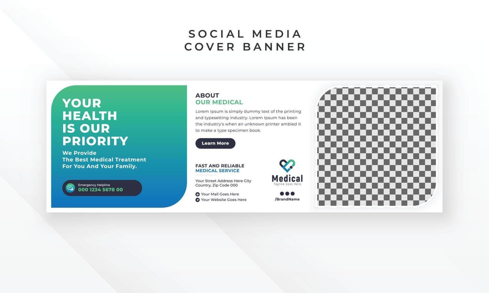 médico cuidados de saúde social meios de comunicação Twitter cobrir bandeira modelo Projeto vetor