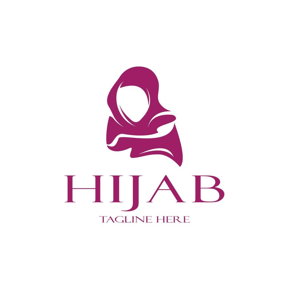 muslimah hijab logotipo modelo vetor ilustração desenho-vetor