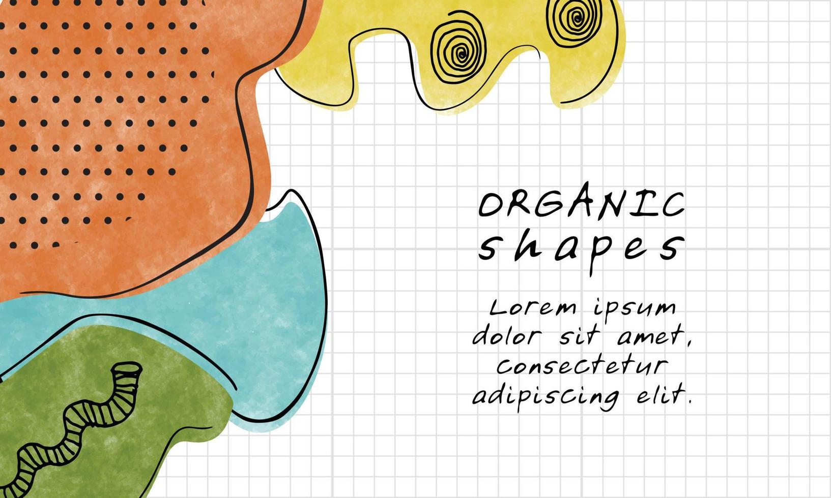 uma colorida aguarela estilo mão desenhado orgânico formas fundo vetor