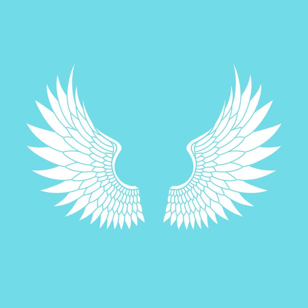 ícone de logotipo de vetor asas de anjo branco