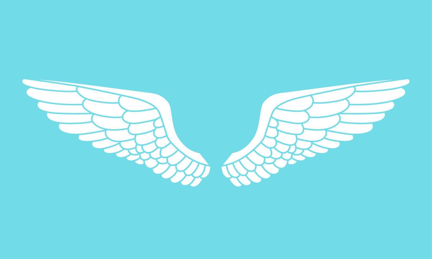 ícone de logotipo de vetor asas de anjo branco