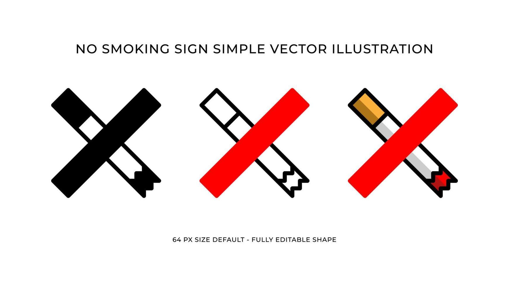 não fumar placa simples ilustração vetor