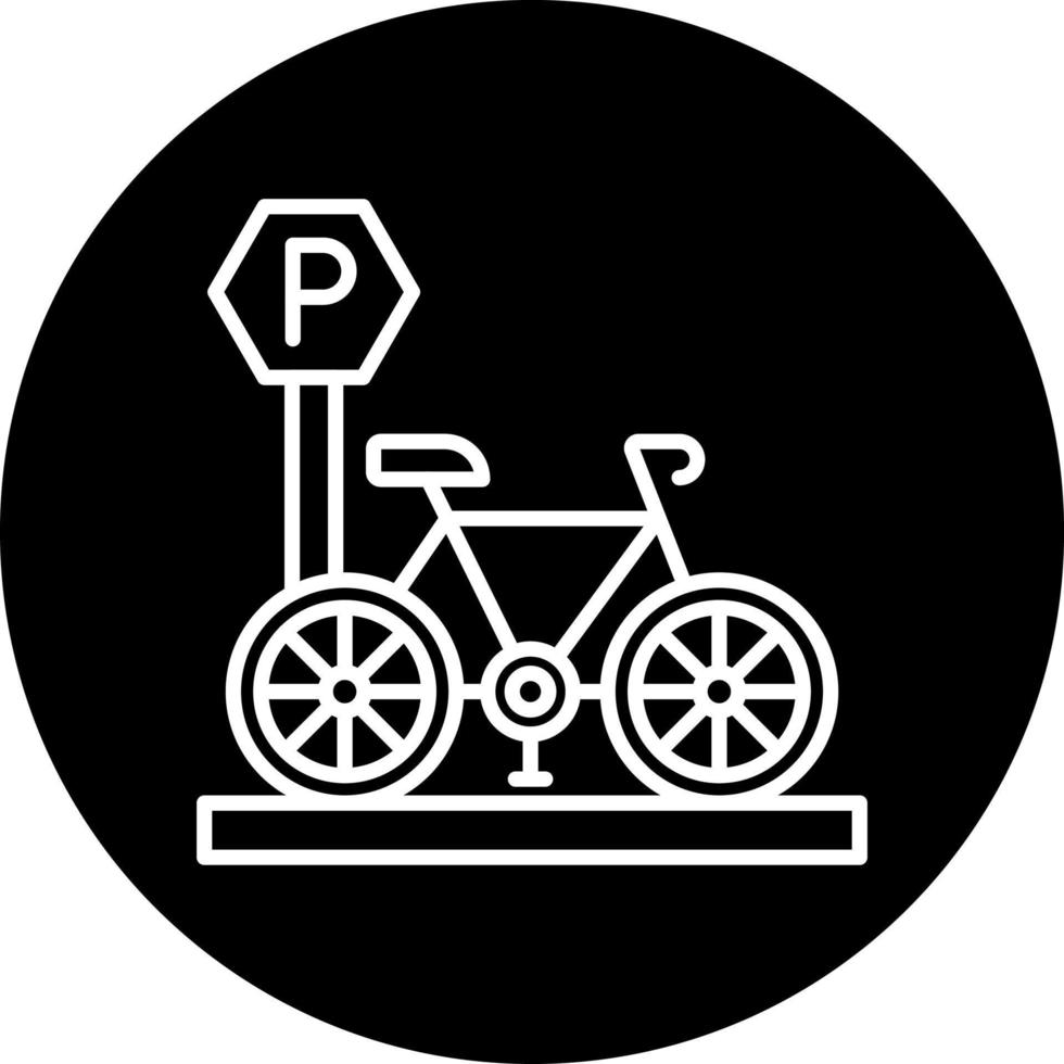 bicicleta estacionamento vetor ícone estilo
