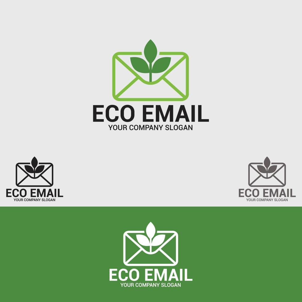 conjunto de modelos de design de logotipo de e-mail eco vetor