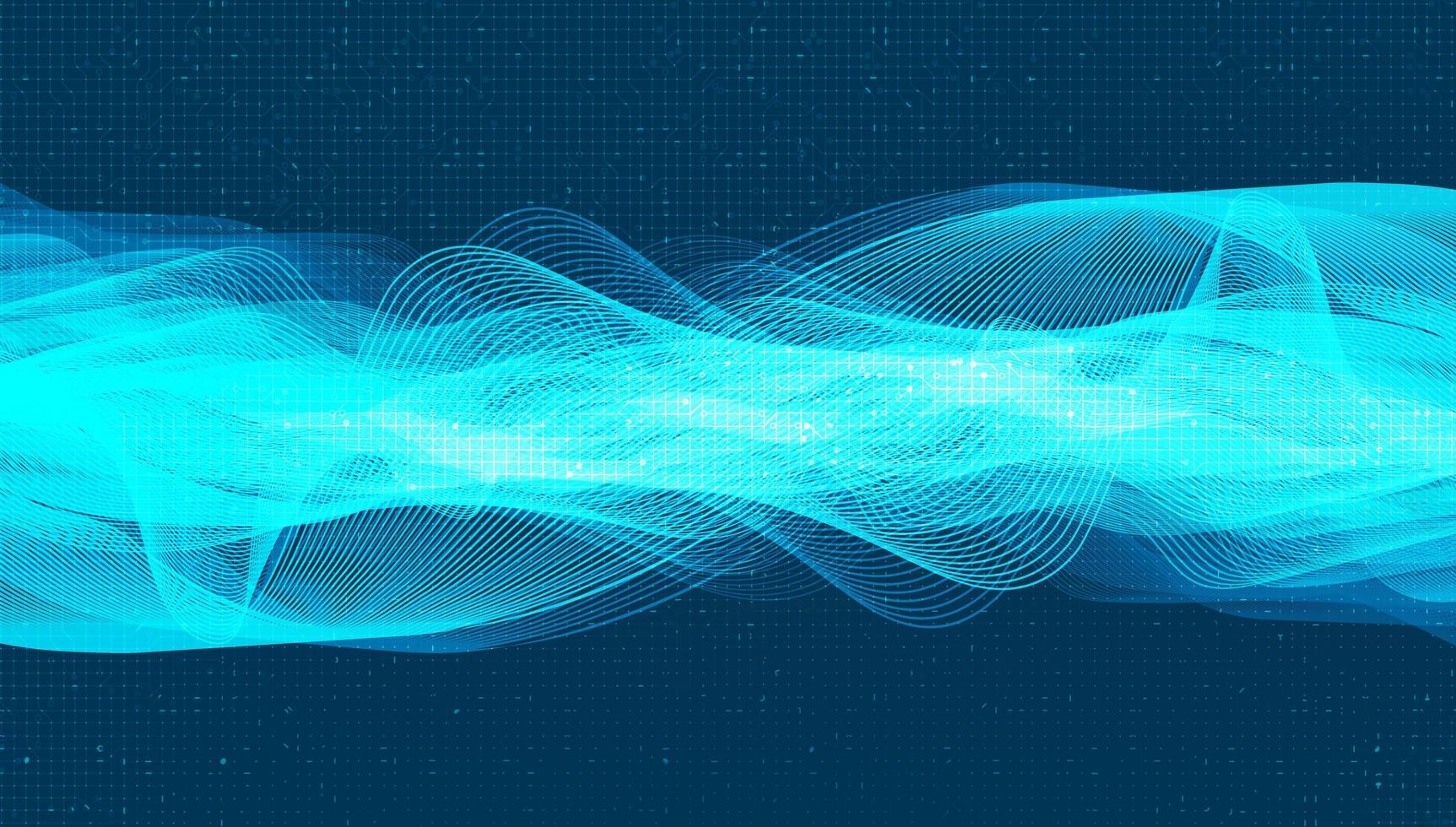 onda sonora digital futurista em fundo azul claro vetor