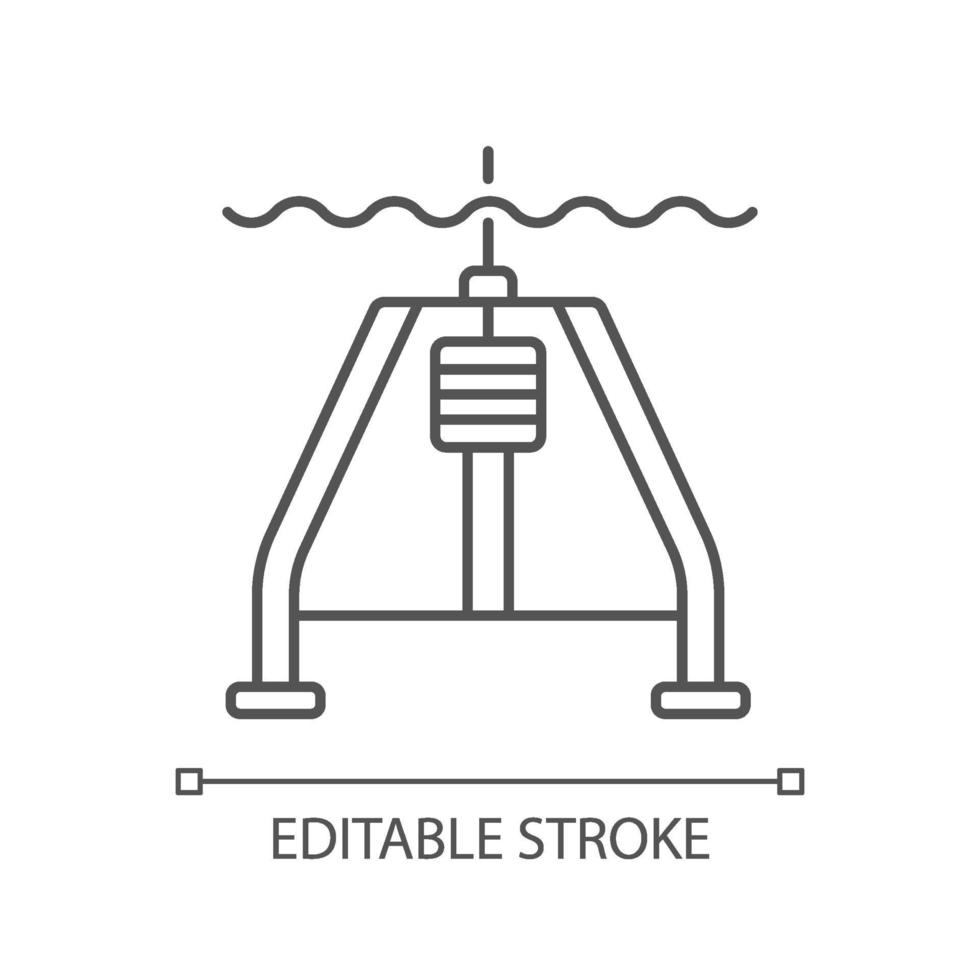 ícone linear de corer de gravidade hidraulicamente amortecido vetor