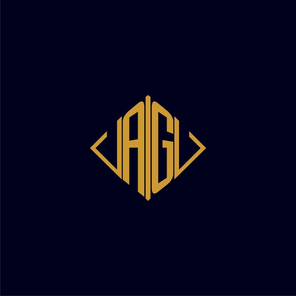 ag inicial monograma quadrado logotipo Projeto Ideias vetor