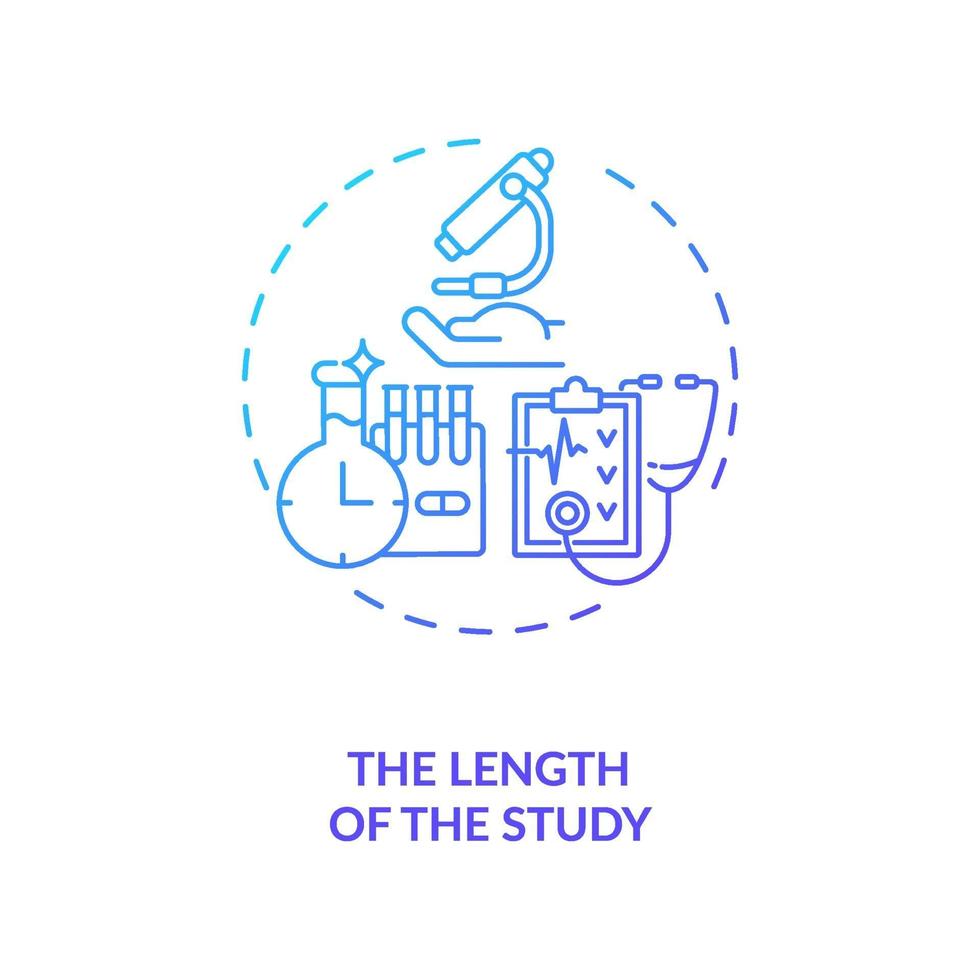 ícone do conceito de comprimento de estudo vetor