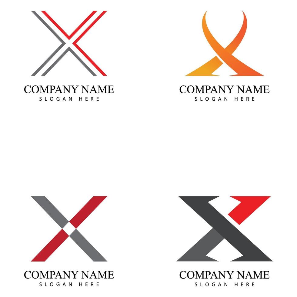 x carta logotipo modelo vetor ícone ilustração conjunto de design