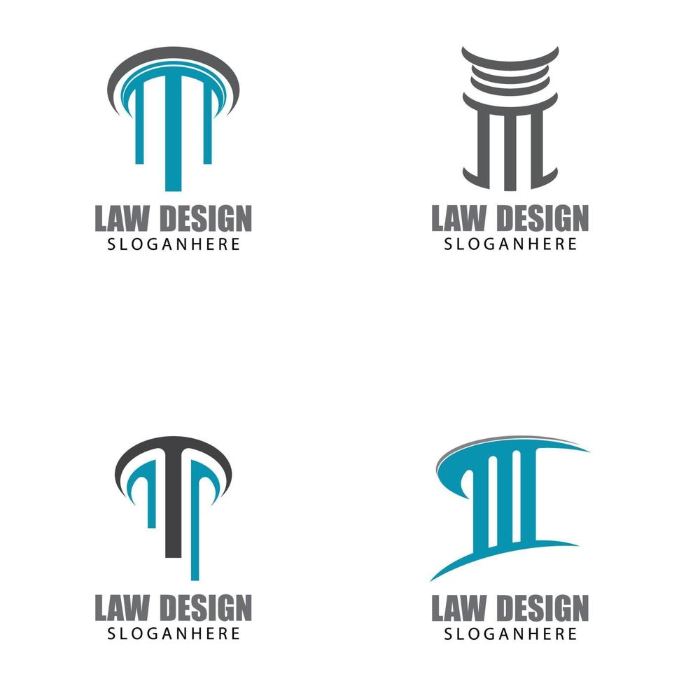 justiça lei logotipo modelo ilustração vetorial conjunto de design vetor