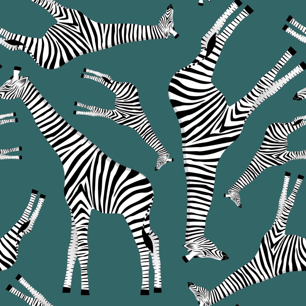 fundo azul escuro com girafas que querem ser zebras vetor