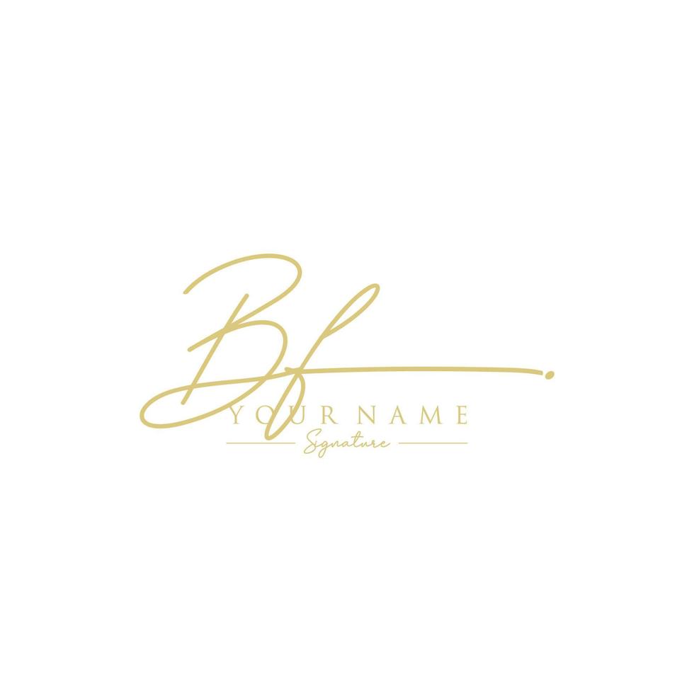vetor de modelo de logotipo de assinatura carta bf