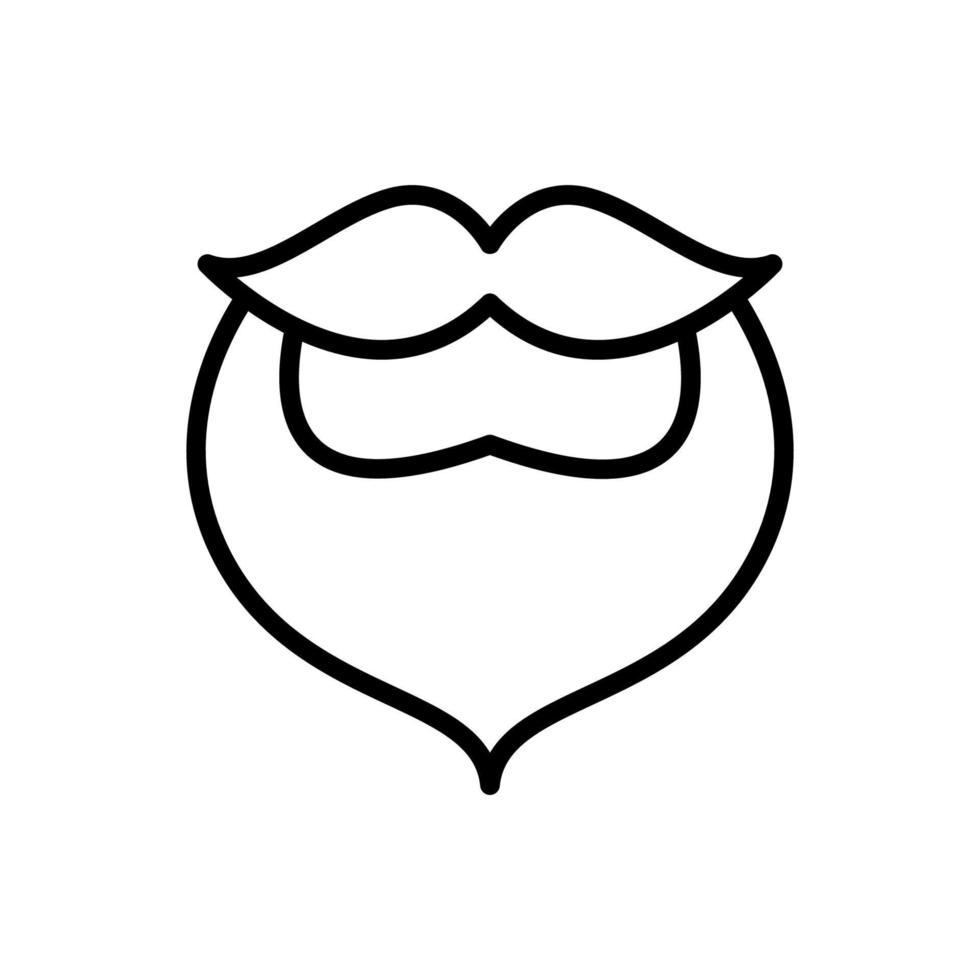 barba, bigode vetor ícone