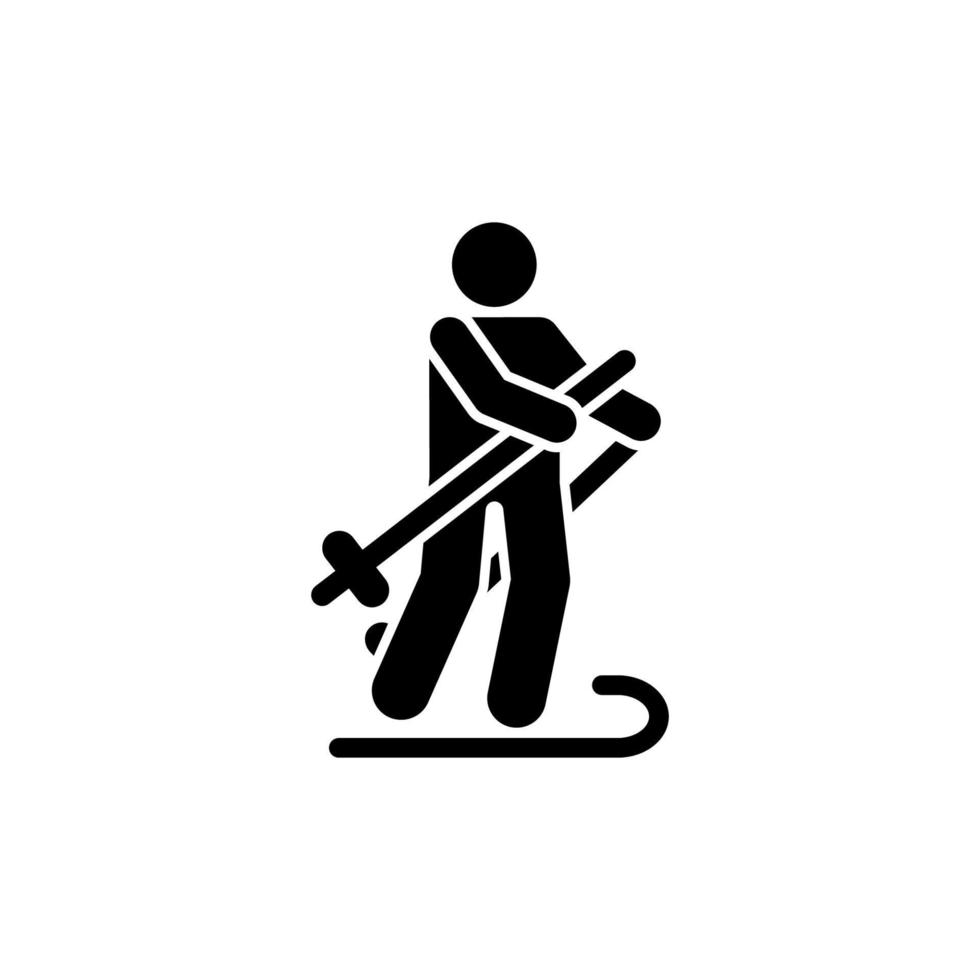 homem esqui neve aventura alpino vetor ícone