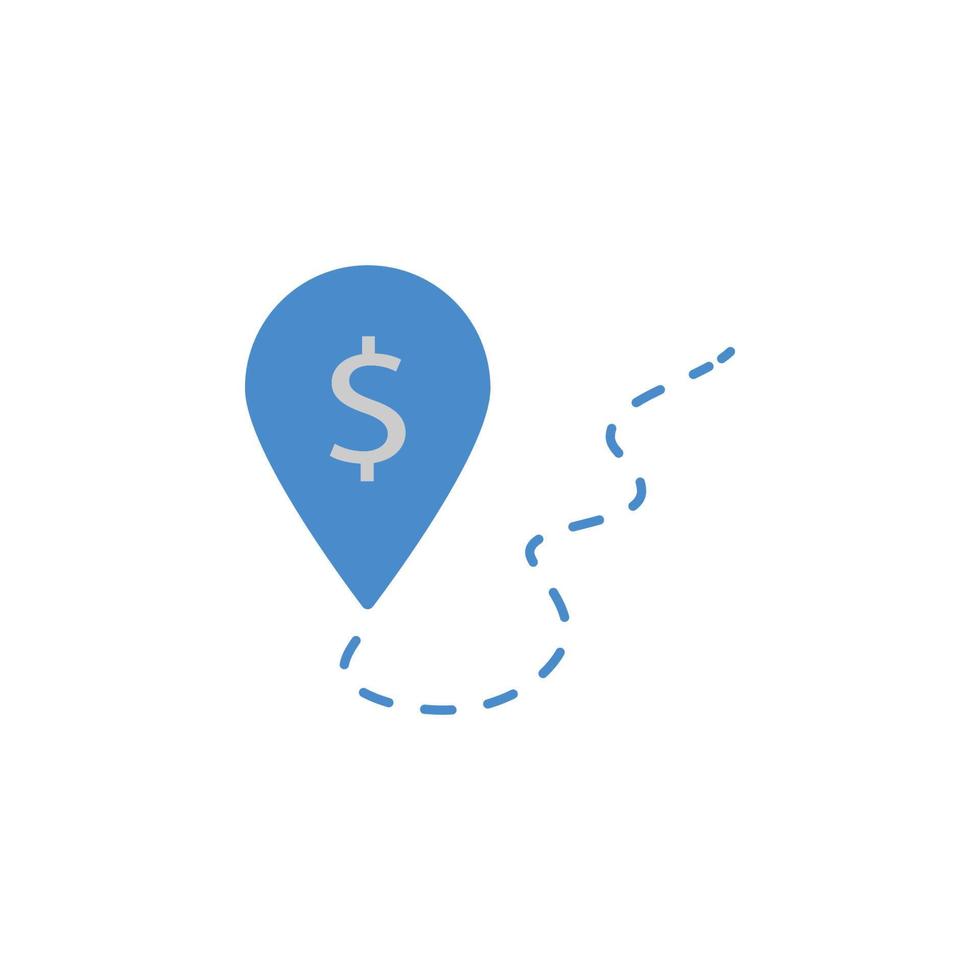 localização, banco, atm, finança, dinheiro, bancário dois cor azul e cinzento vetor ícone